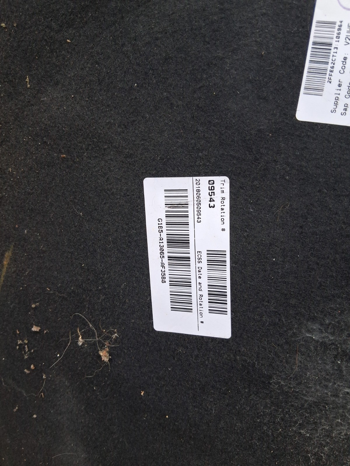 2018 FORD KA + PLUS MK3 HATCH REAR BOOT FLOOR CARPET LINER G1B5A13065AF