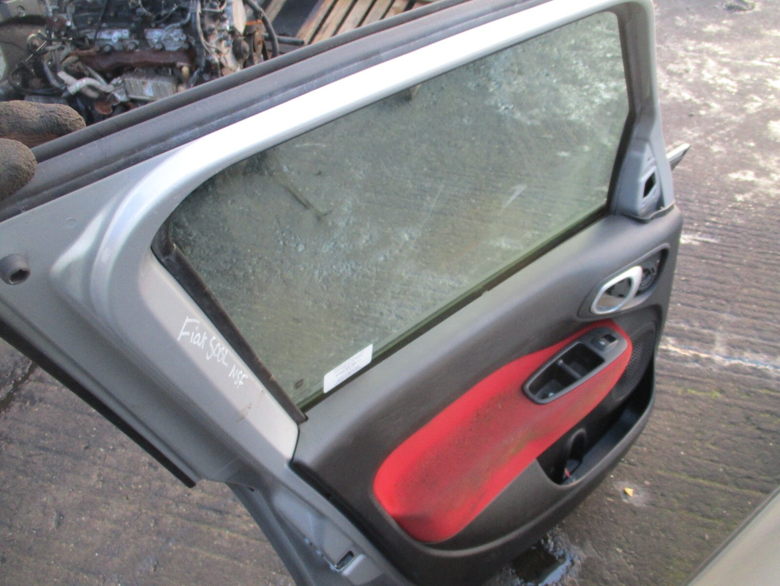 FIAT 500 L 2013 NS PASSENGER SIDE FRONT COMPLETE DOOR MINIMAL GREY MET 612/A