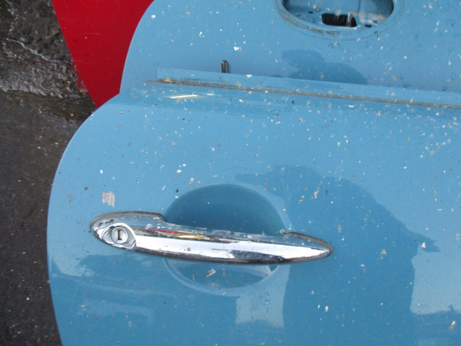 BMW MINI R56 2007 OS DRIVER BARE DOOR SHELL PANEL EXTERIOR HANDLE A74/5 BLUE