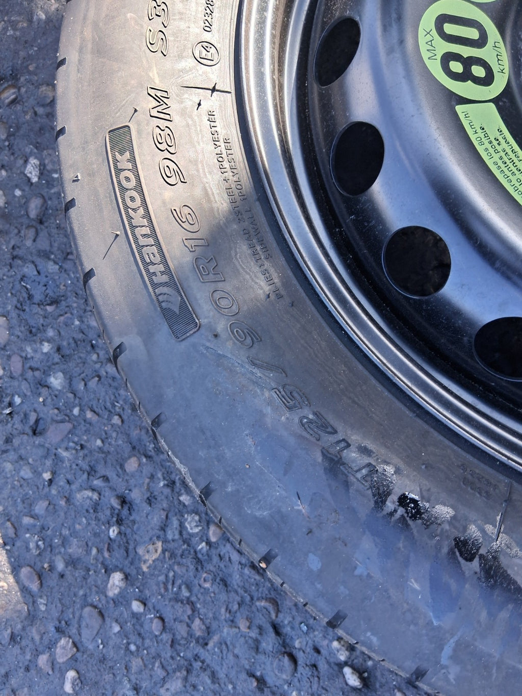 2008 MERCEDES BENZ C CLASS W204 16 INCH SPACESAVER WHEEL WITH TYRE T125/90R16