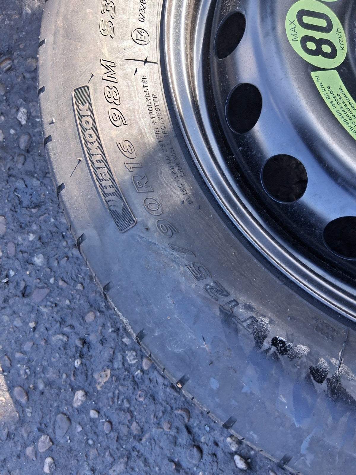 2008 MERCEDES BENZ C CLASS W204 16 INCH SPACESAVER WHEEL WITH TYRE T125/90R16