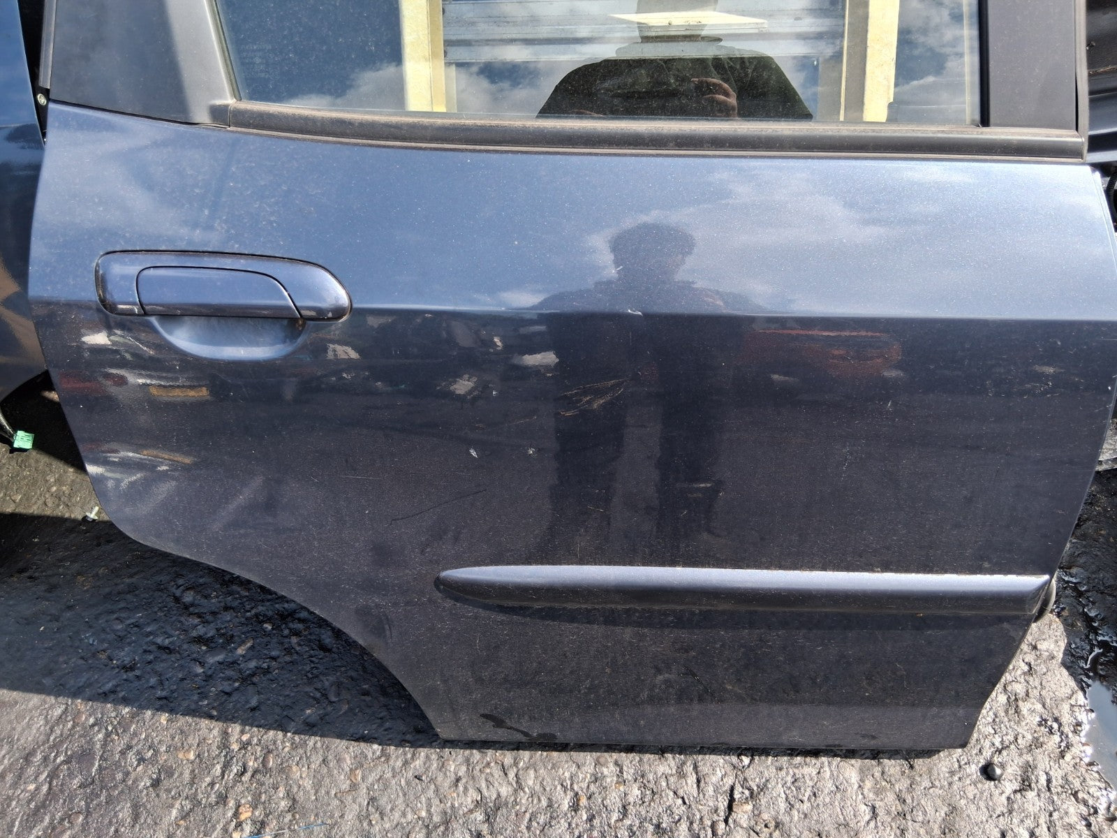 2007 HONDA JAZZ MK2 OSR DRIVER SIDE REAR RIGHT COMPLETE DOOR BLUE