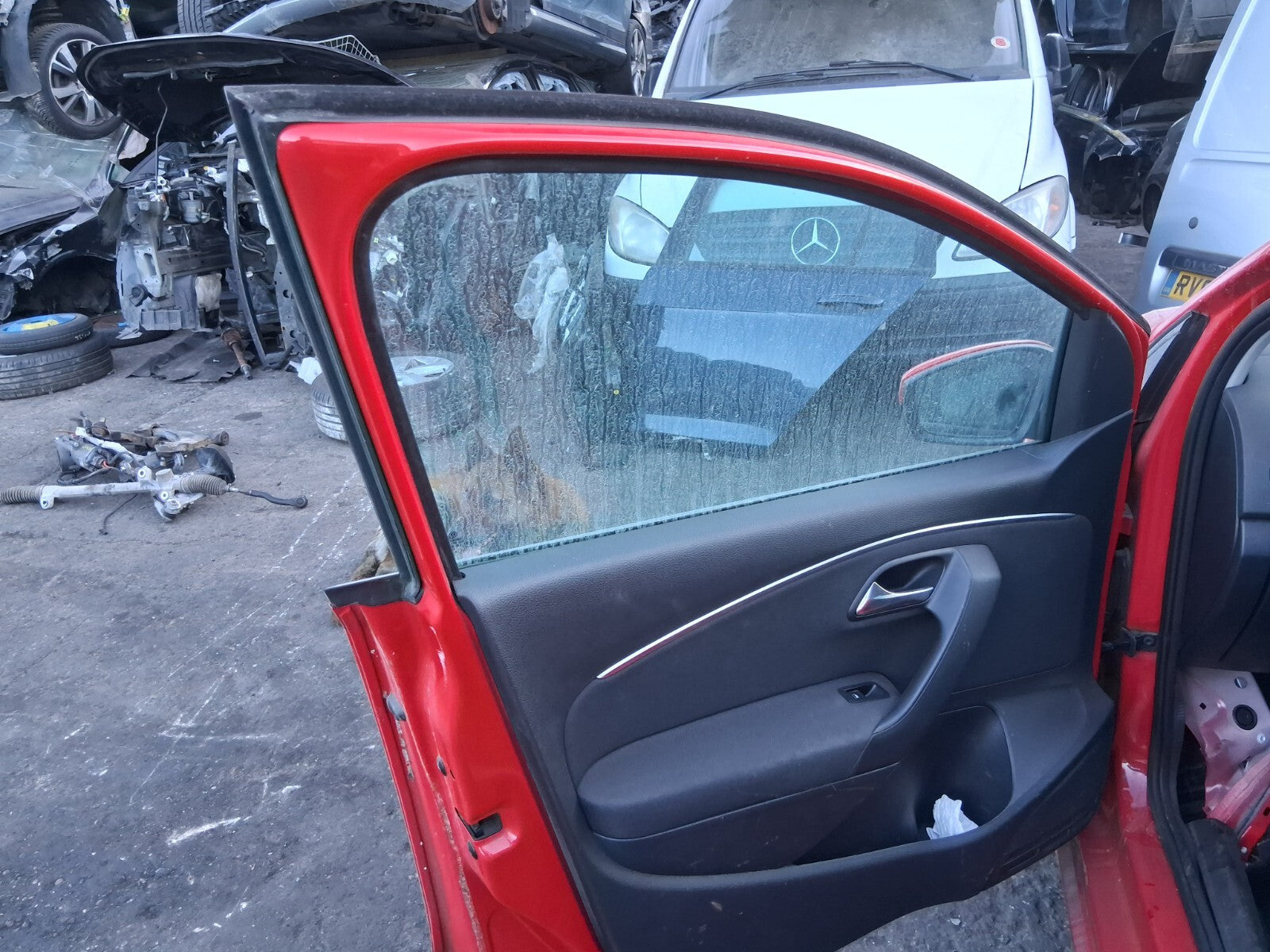 2017 VW VOLKSWAGEN POLO MK5 NSF PASSENGER SIDE FRONT BARE DOOR FLASH RED LP3G