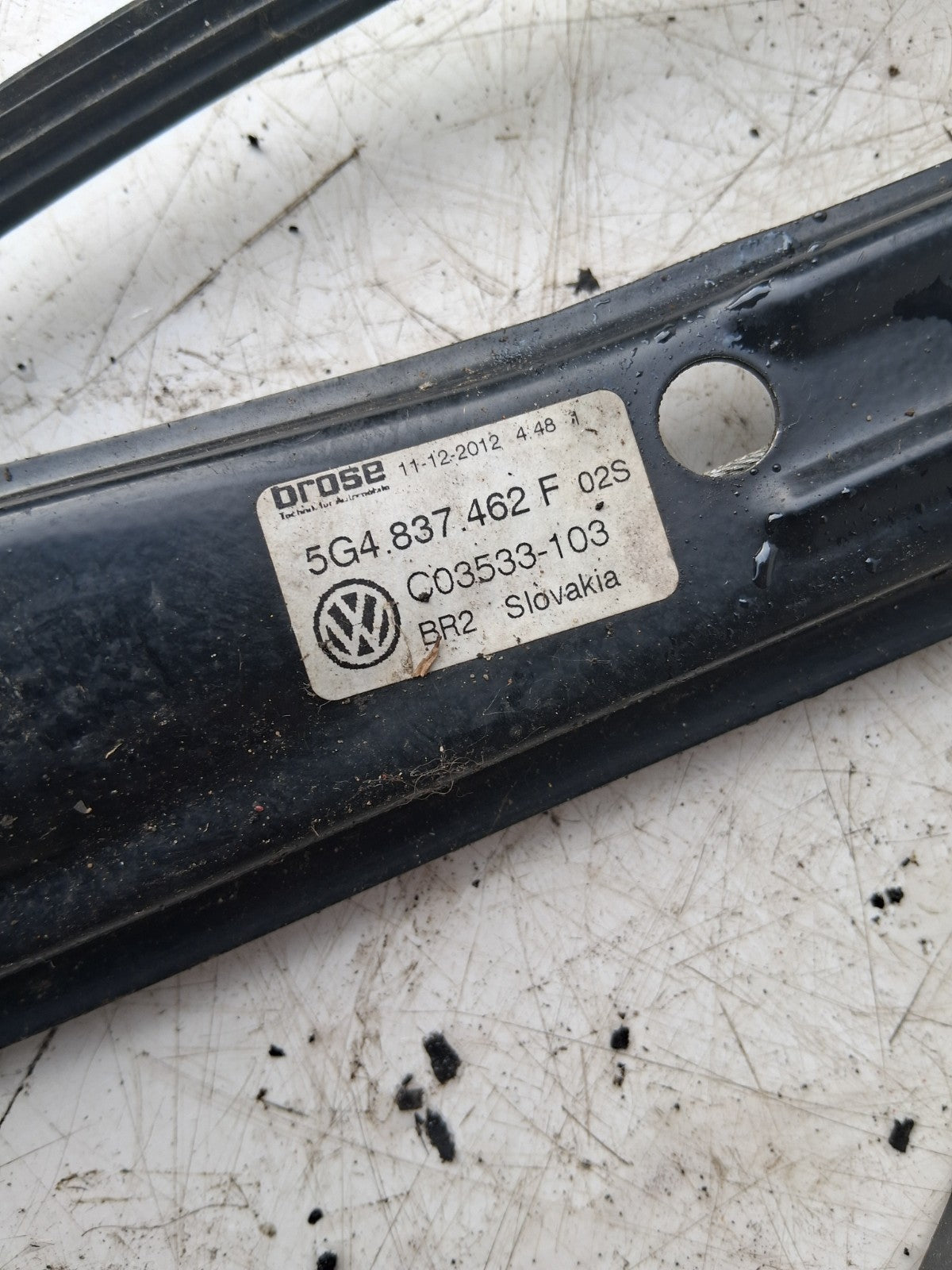2017 VW VOLKSWAGEN GOLF MK7 OSF FRONT RIGHT OFF SIDE WINDOW REGULATOR 5G4837462F