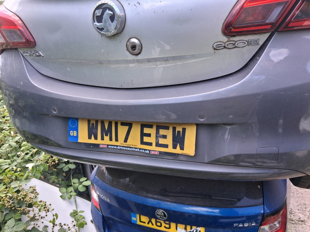 2017 VAUXHALL CORSA E 3 DOOR COMPLETE REAR BUMPER SILVER METALLIC 176