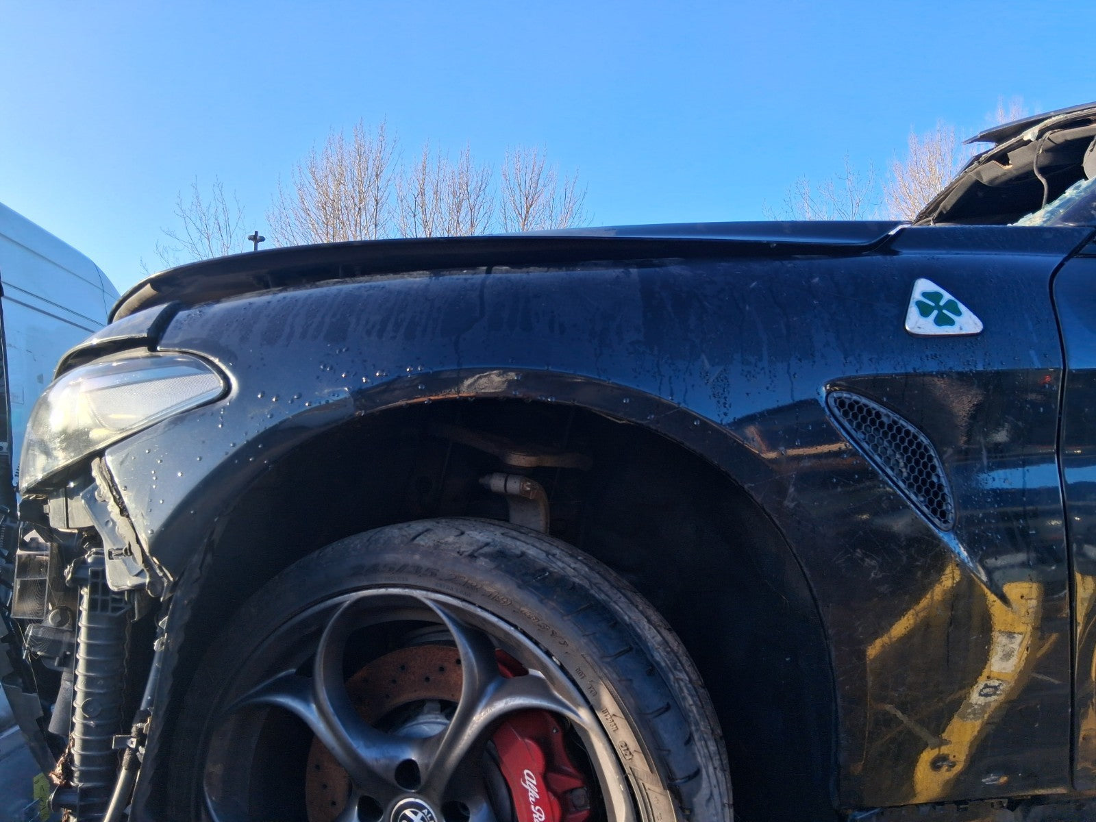 2018 ALFA ROMEO GIULIA 952 QUADRIFOGLIO NS PASSENGER SIDE LEFT WING PANEL BLACK