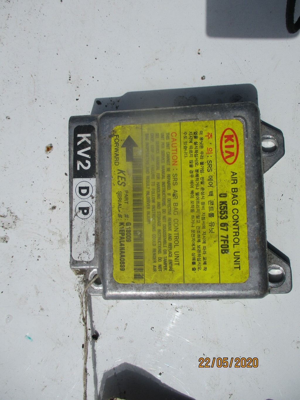 KIA SEDONA MK1 2004 SAFETY BAG CONTROL MODULE CRASH ECU UNIT 0K553677F0B