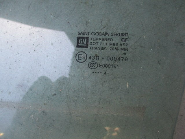 2014 VAUXHALL MERIVA NSR PASSENGER REAR MAIN WINDOW GLASS 43R-000479