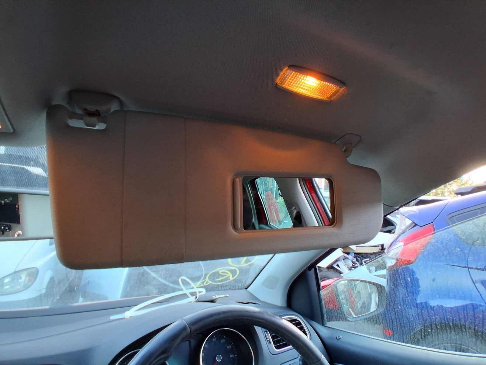 2017 VW VOLKSWAGEN POLO MK5 OSF DRIVER SIDE RIGHT FRONT INTERIOR SUN VISOR SHADE