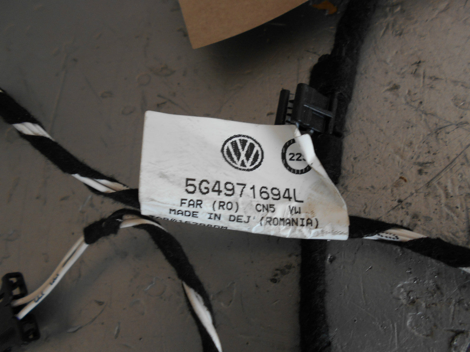 VOLKSWAGEN VW GOLF MK7 2013 5 DOOR OSR DRIVER SIDE REAR MANUAL DOOR WIRING LOOM