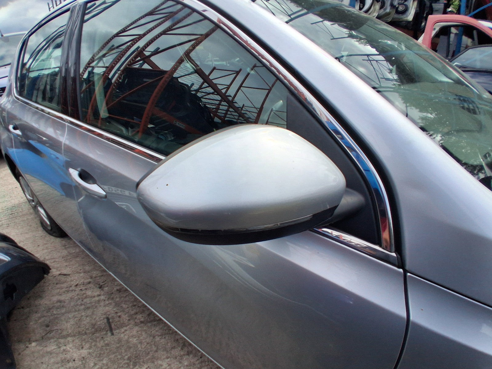 2014 PEUGEOT 308 MK2 OSF DRIVER SIDE FRONT MANUALFOLD WING MIRROR SILVER EZR