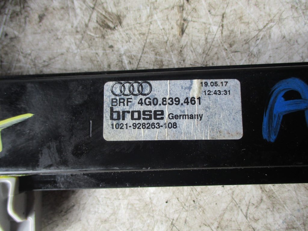 AUDI A6 C7 2017 NSR PASSENGER SIDE REAR WINDOW REGULATOR MECHANISM 4G0839461