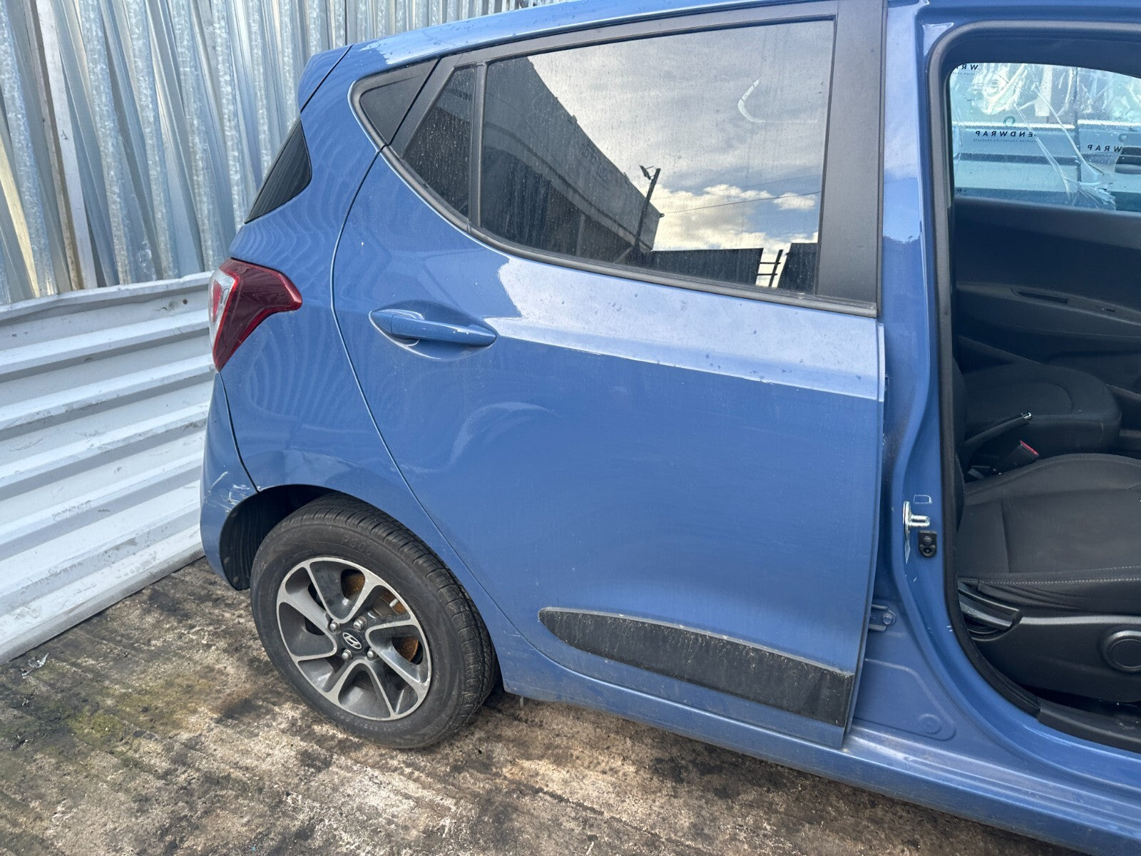 2017 HYUNDAI i10 MK2 OSR DRIVER SIDE REAR DOOR COMPLETE BLUE X3U