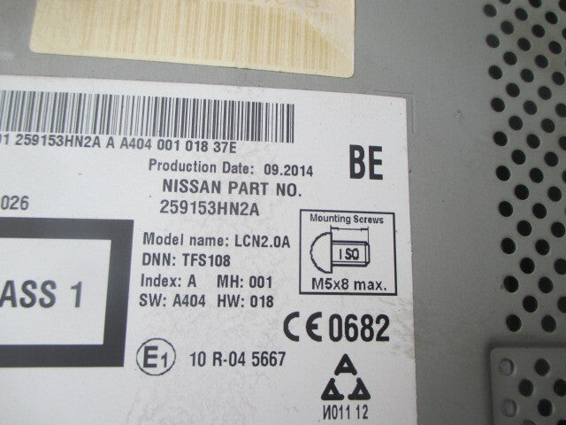 NISSAN NOTE E12 2015 SAT NAV RADIO STEREO HEAD DISPLAY SCREEN 259153HN2A