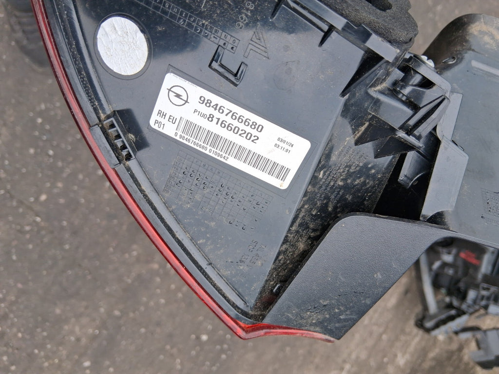 2023 VAUXHALL GRANDLAND OSR DRIVER SIDE REAR OUTER TAIL LIGHT 9846766680