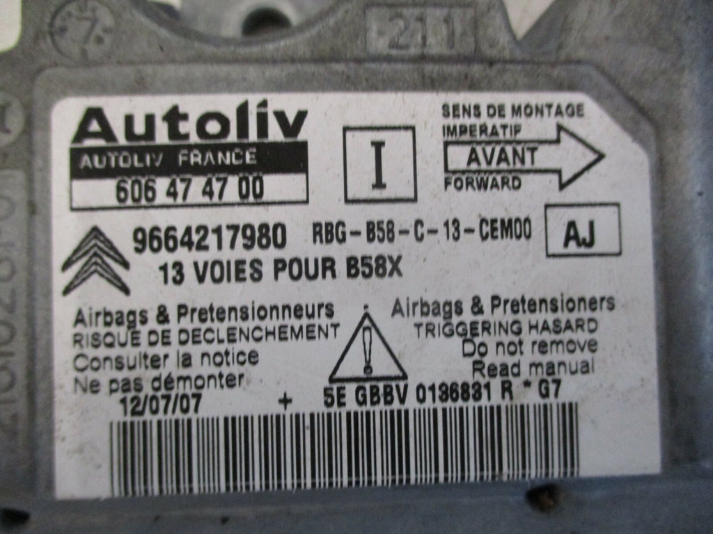 CITROEN C4 PICASSO 2008 AIRBAG AIR BAG SENSOR CONTROL UNIT 9664217980