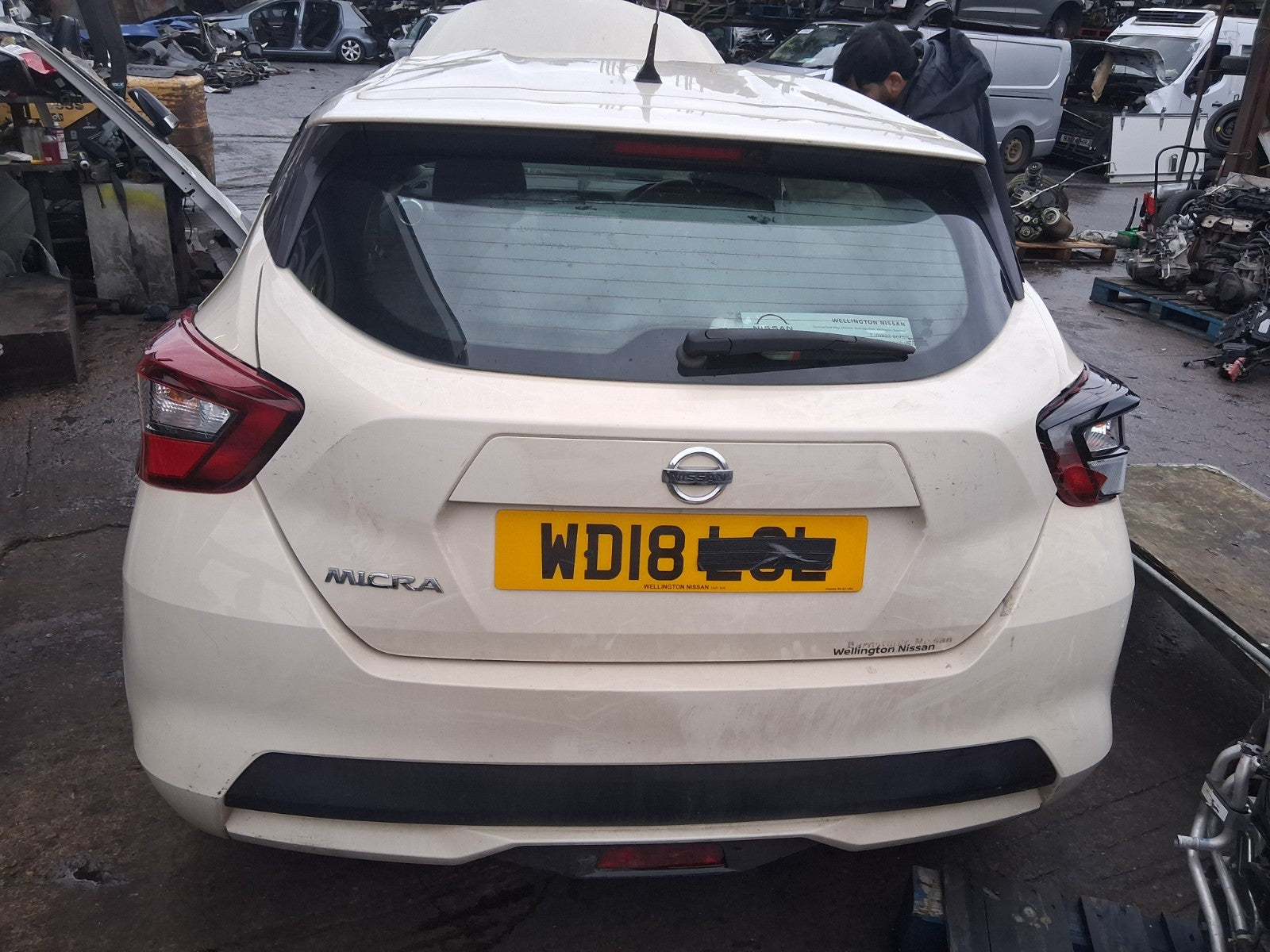 2018 NISSAN MICRA K14 COMPLETE REAR BARE TAILGATE BOOTLID IVORY D16