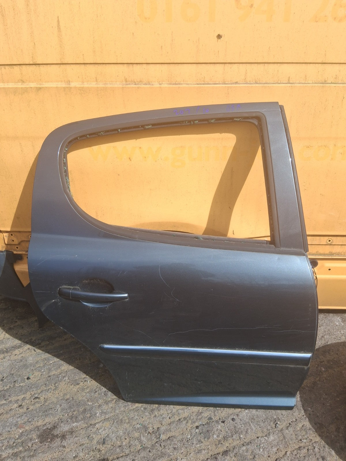 2010 PEUGEOT 207 HATCHBACK OSR DRIVER SIDE REAR DOOR GREY