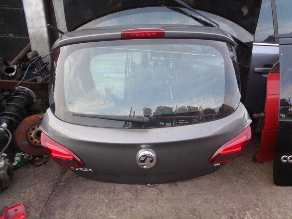 VAUXHALL CORSA E 2016 3 DOOR REAR TAILGATE BOOTLID COMPLETE WITH LIGHTS GREY