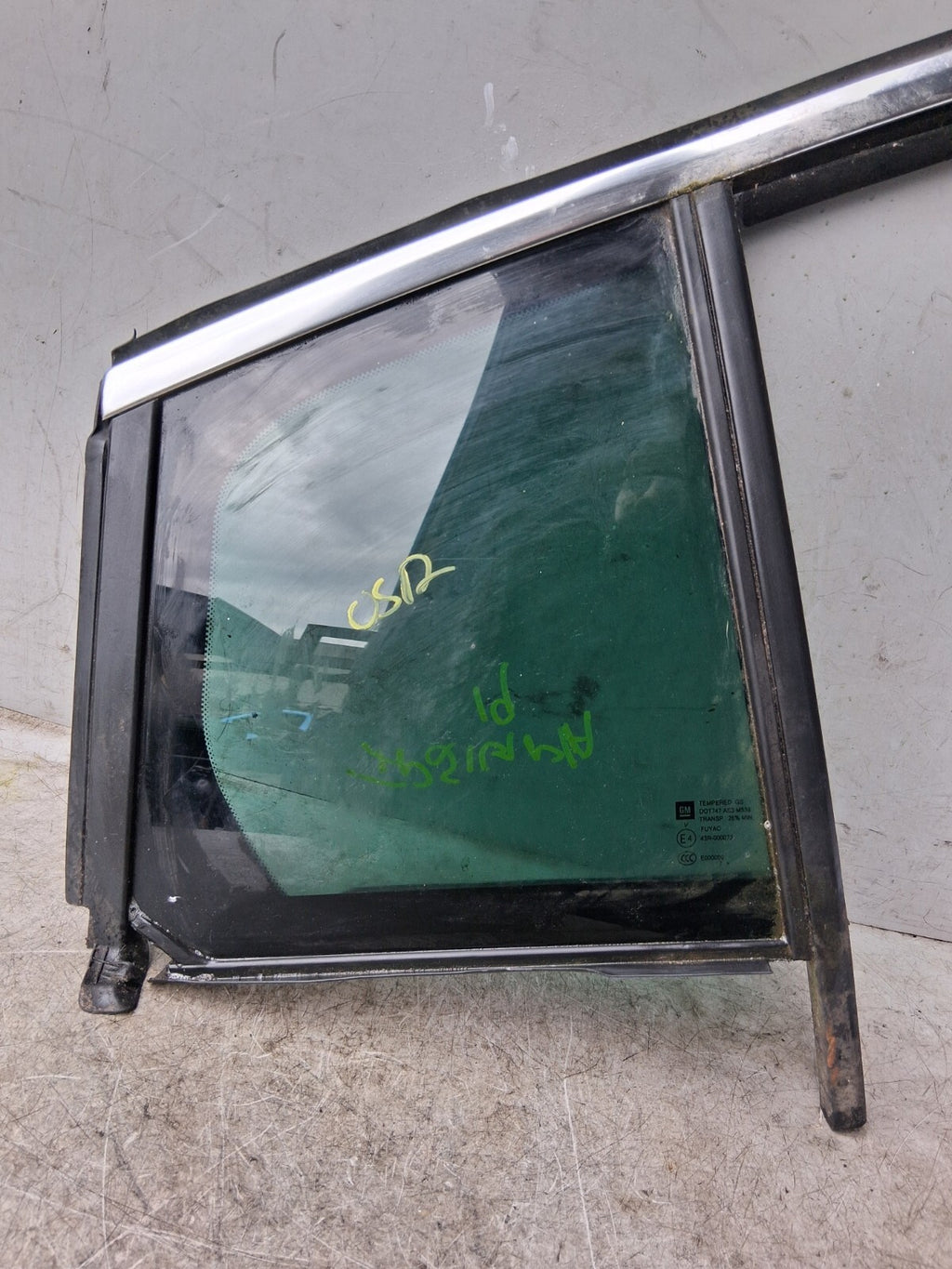 2019 VAUXHALL INSIGNIA OSR DRIVER SIDE REAR RIGHT QUARTER WINDOW GLASS 43R000073
