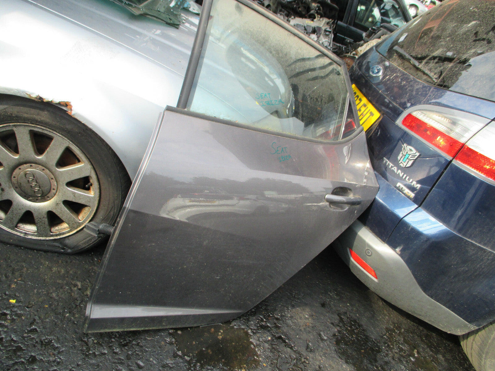 SEAT IBIZA 6J MK4 2016 5 DOOR HATCHBACK NSR PASSENGER REAR DOOR LS7K GREY