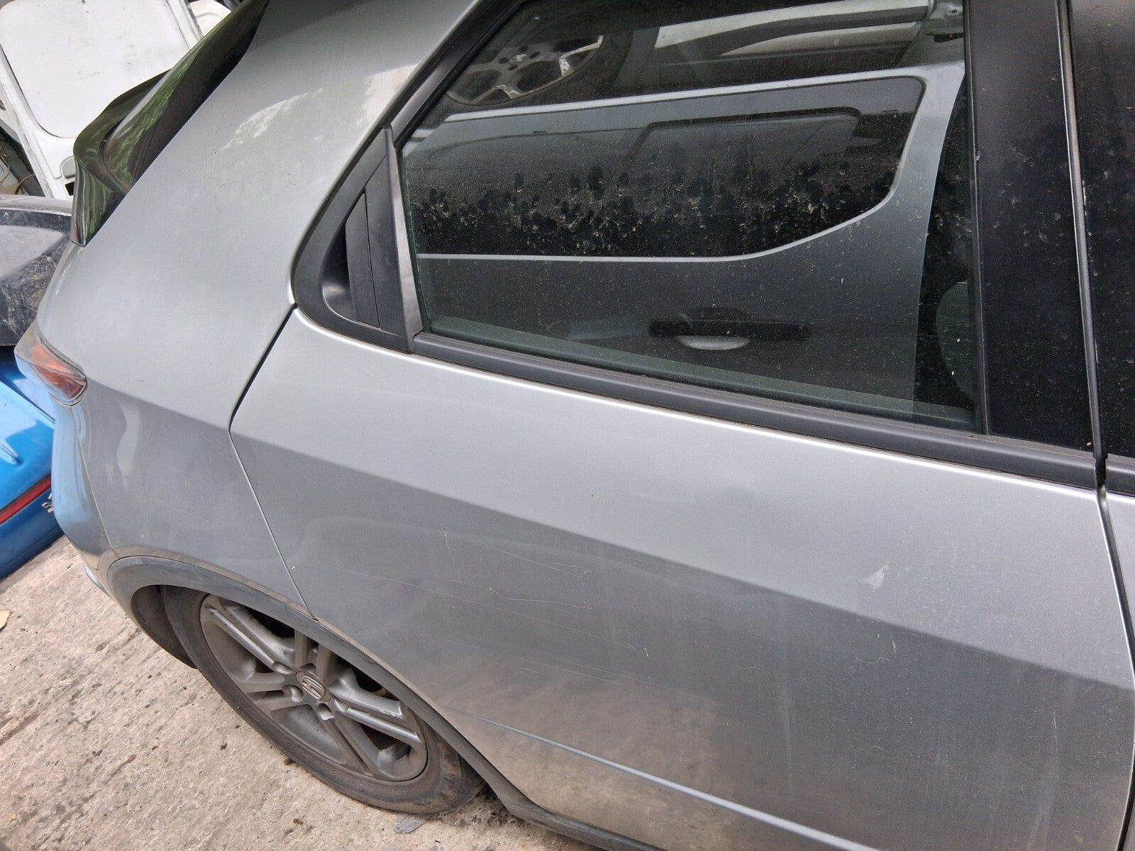 2007 HONDA CIVIC MK8 OSR COMPLETE DRIVER DOOR ALABASTER SILVER METALIC NH700M