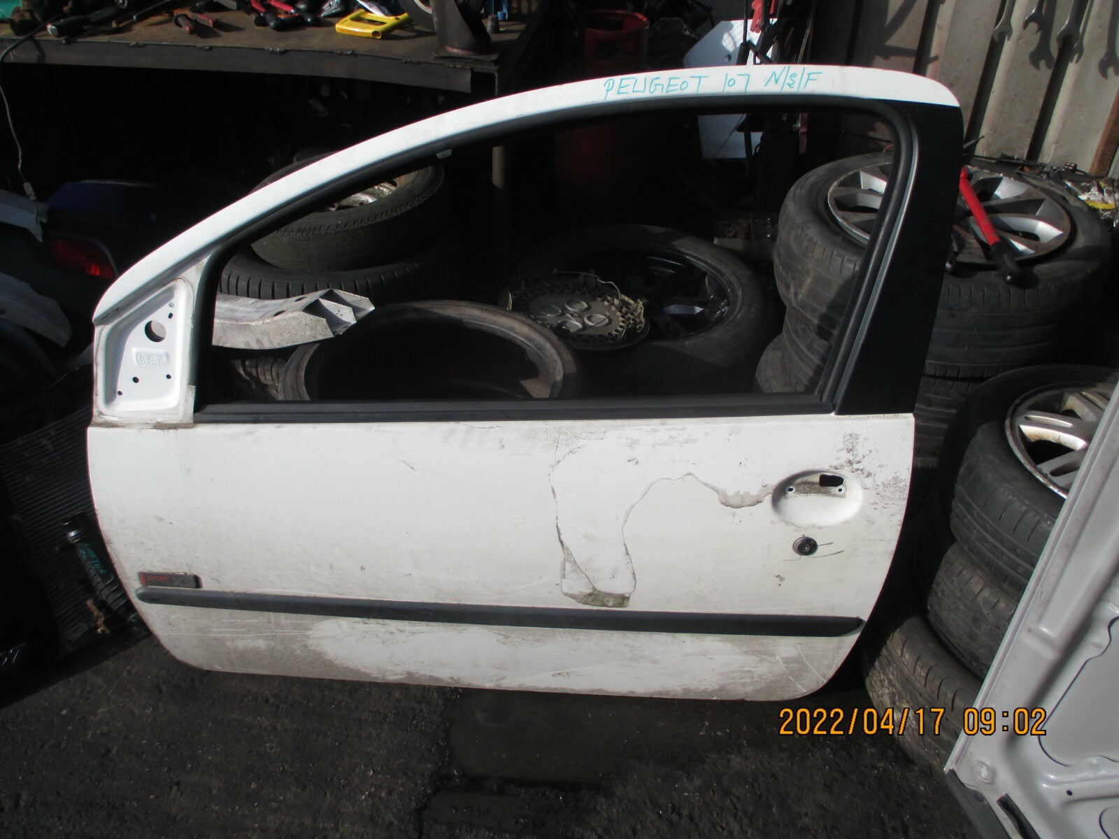 PEUGEOT 107 2007 NSF FRONT PASSENGER SIDE COMPLETE DOOR