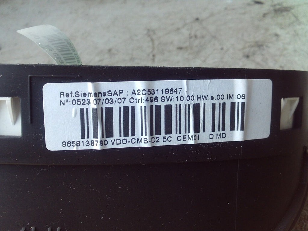 2007 PEUGEOT 407  SPEEDOMETER INSTRUMENT CLUSTER A2C53106013