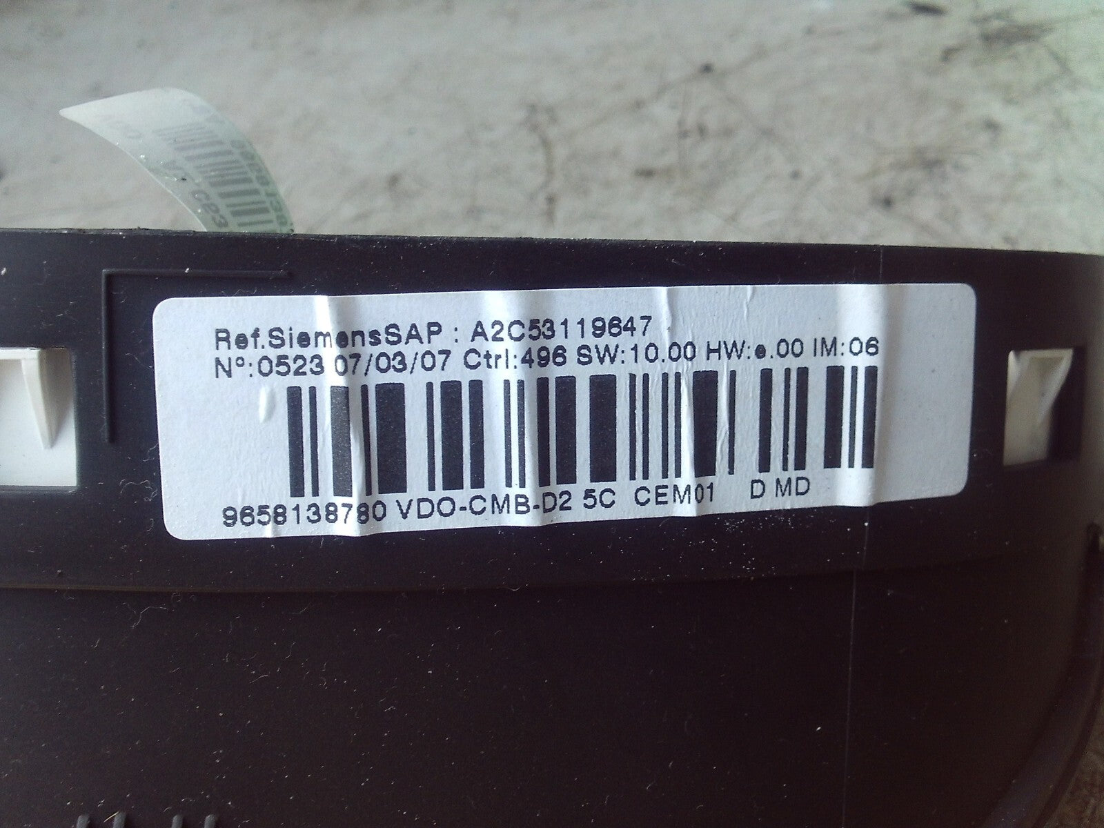 2007 PEUGEOT 407  SPEEDOMETER INSTRUMENT CLUSTER A2C53106013