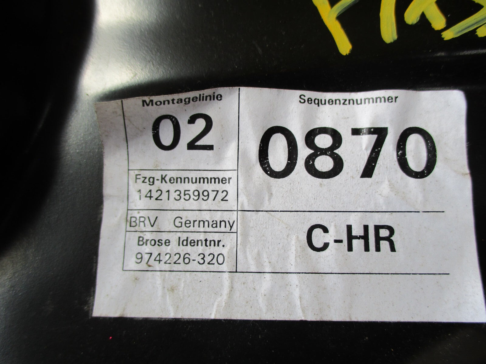 VW VOLKSWAGEN PASSAT B7 2014 OSR DRIVER SIDE REAR WINDOW REGULATOR 3AA959794