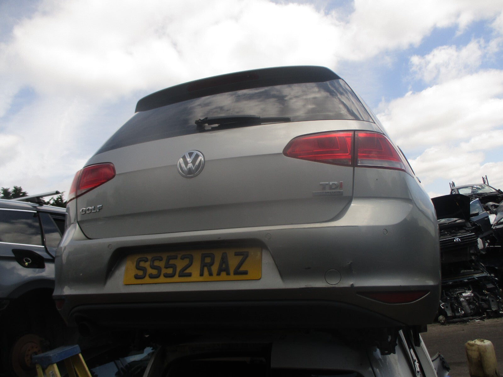 2013 VOLKSWAGEN GOLF MK7 NSF PASSENGER FRONT LEFT BARE DOOR SILVER LB7W