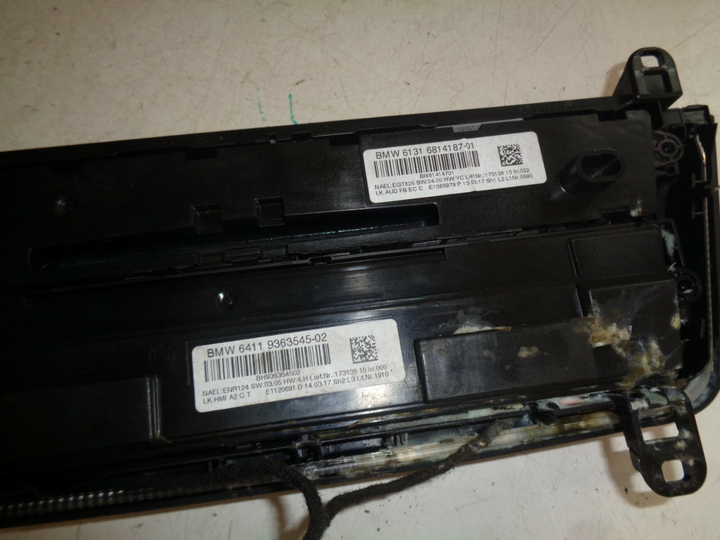 BMW 3 SERIES 2017 F20 M SPORT HEATER CONTROL PANEL STEREO CONTROL 9363545