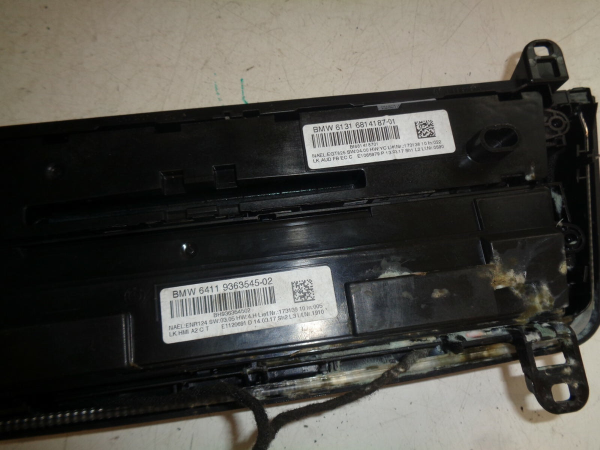 BMW 3 SERIES 2017 F20 M SPORT HEATER CONTROL PANEL STEREO CONTROL 9363545