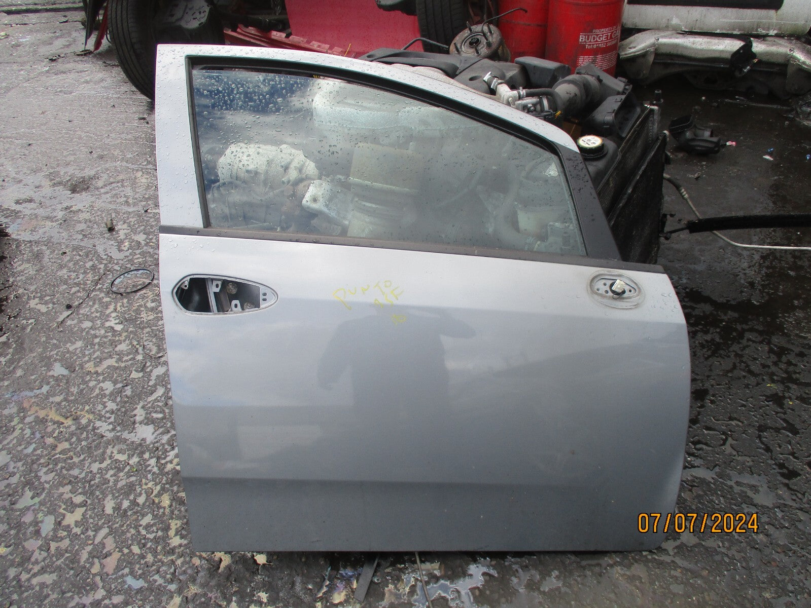 2010 FIAT GRANDE PUNTO EVO 5 DOOR HATCHBACK OSF DRIVER FRONT BARE DOOR GREY