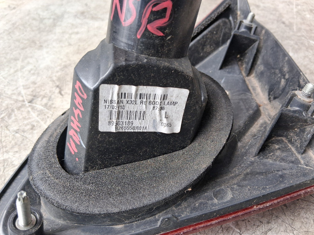 NISSAN QASHQAI J10 2012 NSR PASSENGER SIDE REAR LEFT INNER TAIL LIGHT 89503189