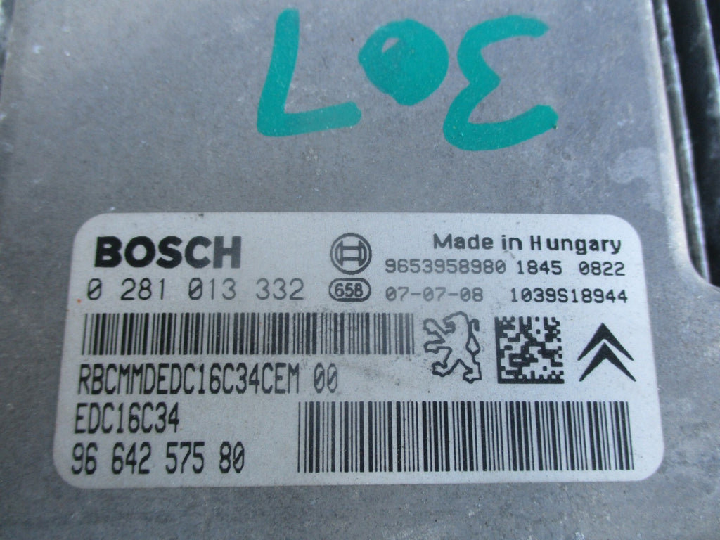 PEUGEOT 307 SW 2007 2.0 HDI ECU ENGINE CONTROL UNIT MODULE 9664257580
