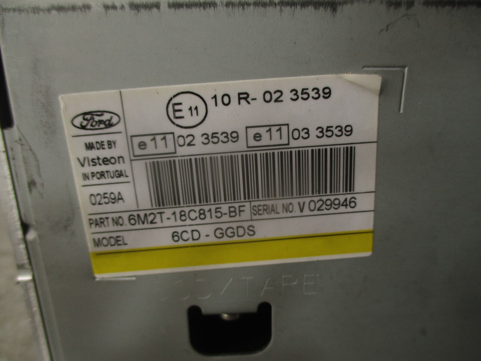 2007 FORD S MAX RADIO CD PLAYER STEREO HEAD UNIT 6M2T18C815BF