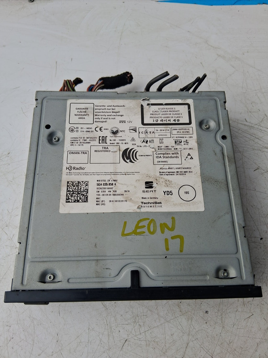 SEAT LEON 2017 MK3 RADIO STEREO CD PLAYER HEAD UNIT 5QA035858A