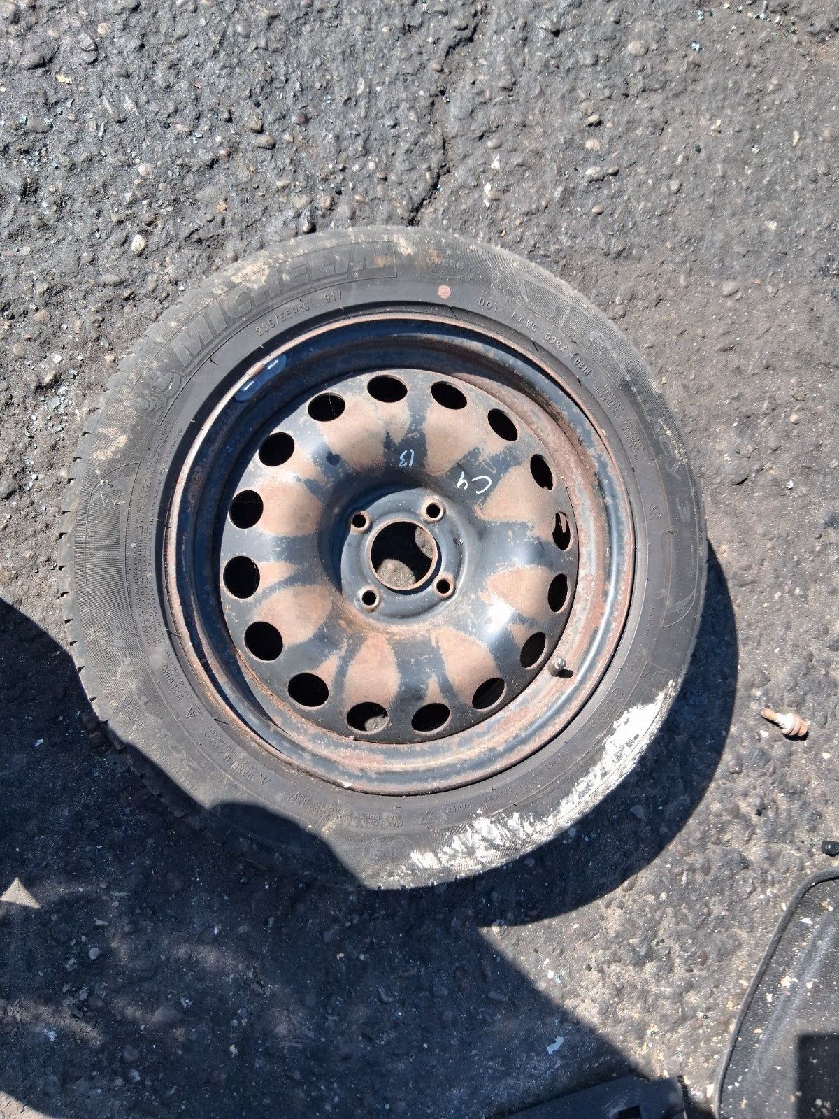 2013 CITROEN C4 MK2 16 INCH STEEL WHEEL WITH TYRE 205/55R16