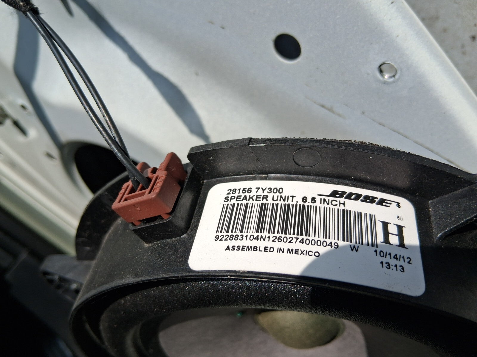2013 NISSAN QASHQAI J10 OSF DRIVER SIDE FRONT RIGHT DOOR SPEAKER