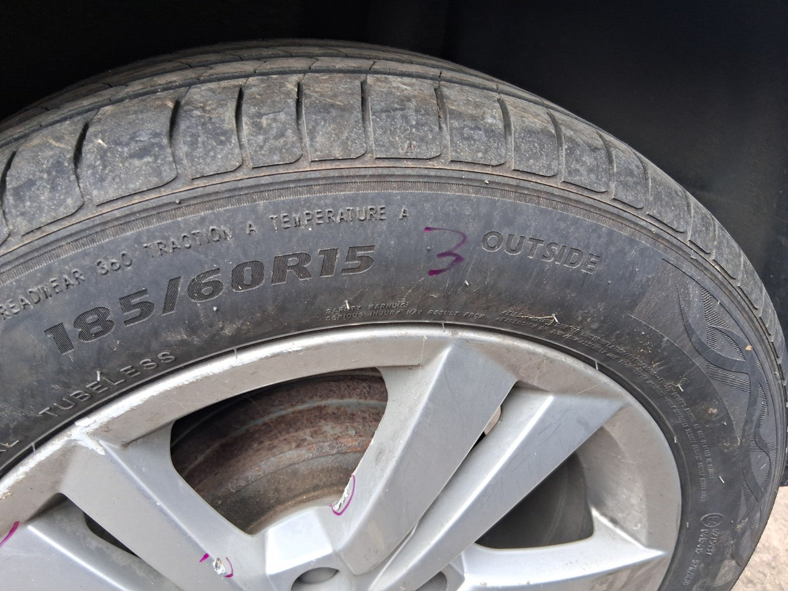 2020 SKODA FABIA MK3 NJ 15 INCH ALLOY WHEEL WITH TYRE 185/60R15