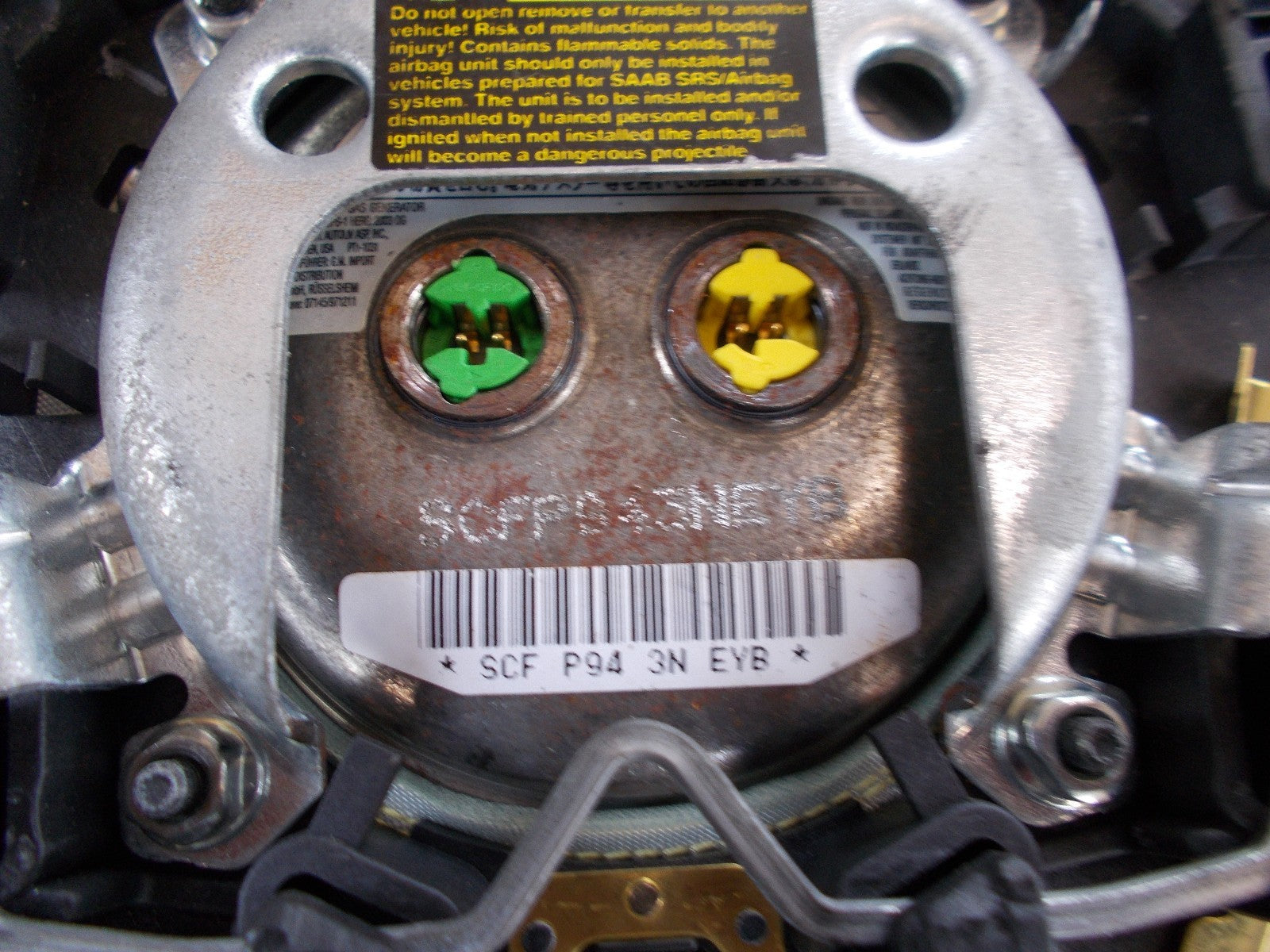 1993 SAAB AERO 2.0T DRIVER STEERING WHEEL AIRBAG BAM PT1 1031