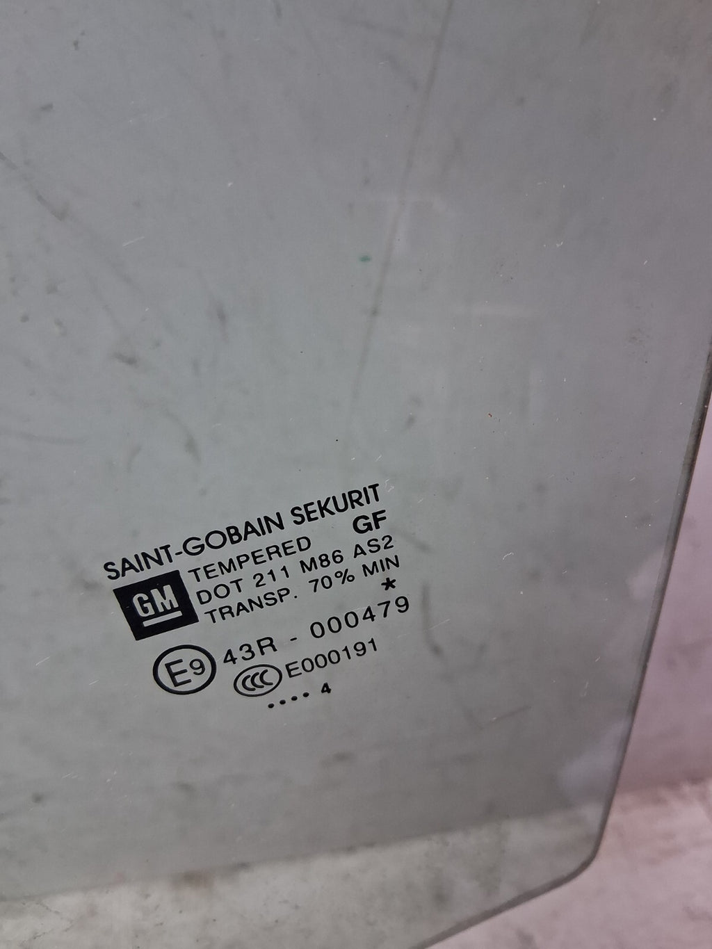 VAUXHALL MERIVA B 2014 NSR PASSENGER SIDE REAR LEFT WINDOW GLASS 43R000479