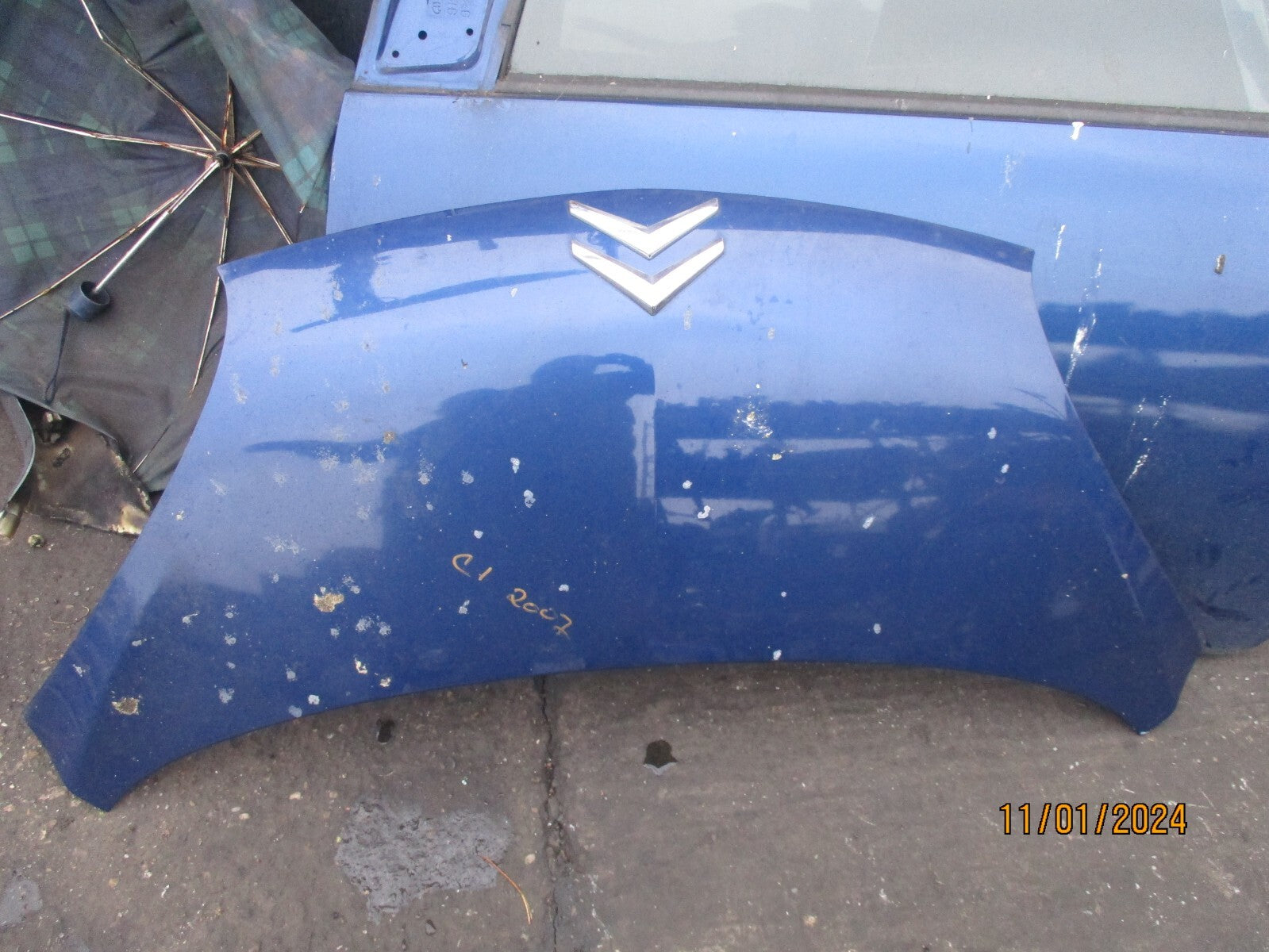 CITROEN C1  2007 FRONT COMPLETE BONNET HOOD BLUE