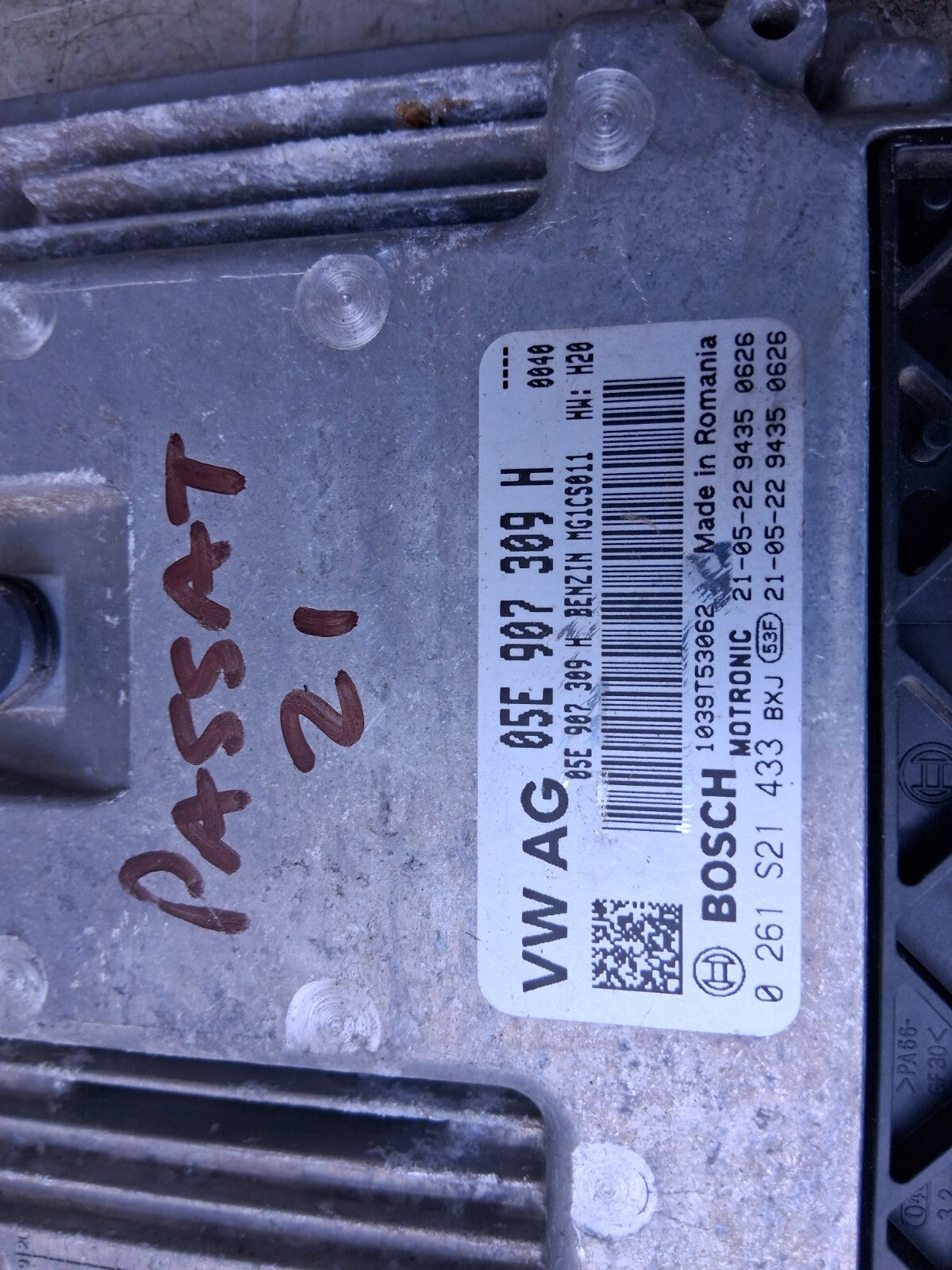 2021 VOLKSWAGEN PASSAT B8 1.5 PETROL ECU ENGINE CONTROL UNIT MODULE 05E907309H