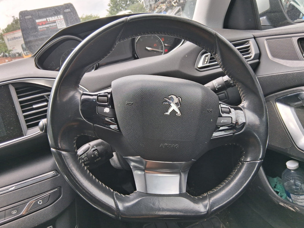 2014 PEUGEOT 308 MK2 3 SPOKE MULTIFUNCTION LEATHER STEERING WHEEL WITHOUT AIRBAG