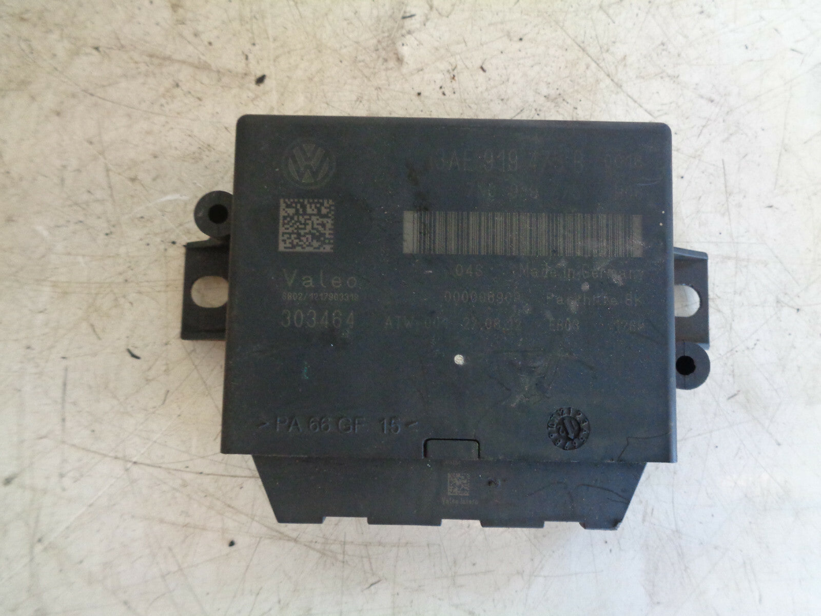 VW VOLKSWAGEN PASSAT B7 2012 PDC PARKING CONTROL MODULE ECU 3AE919475B