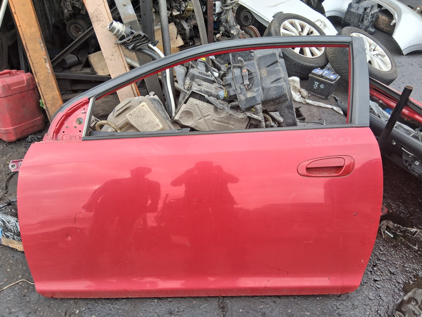 2005 HONDA CIVIC MK7 3 DOOR NS PASSENGER SIDE FRONT DOOR COMPLETE RED R81