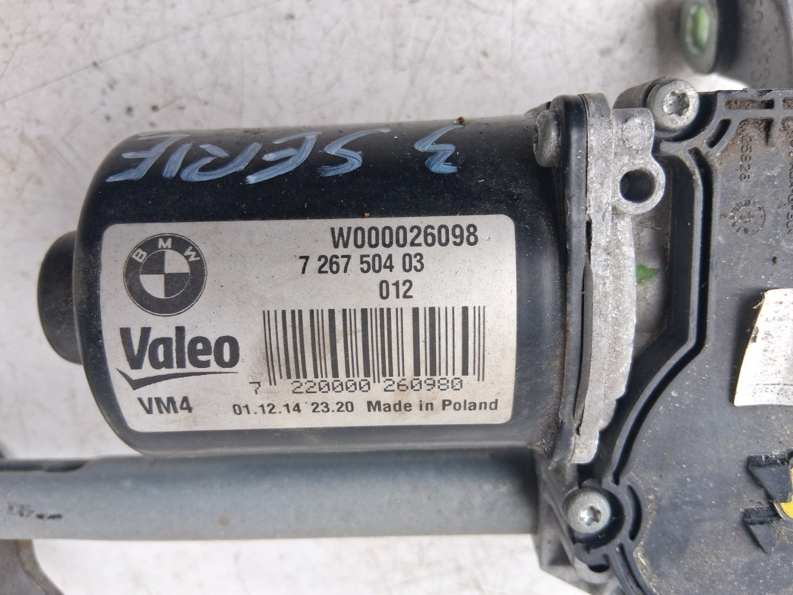 2014 BMW 3 SERIES F31 F30 FRONT WIPER MOTOR LINKAGES 7267504
