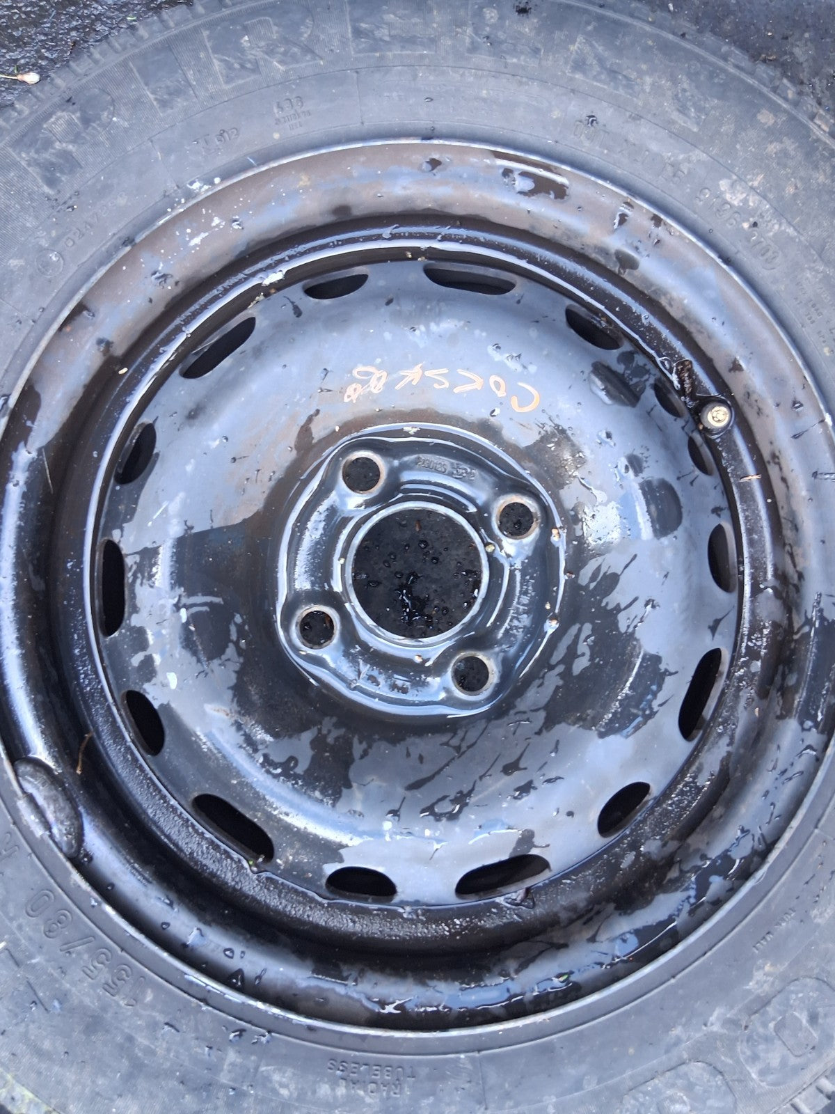 2006 VAUXHALL CORSA C 13 INCH STEEL WHEEL WITH TYRE 155/80R13
